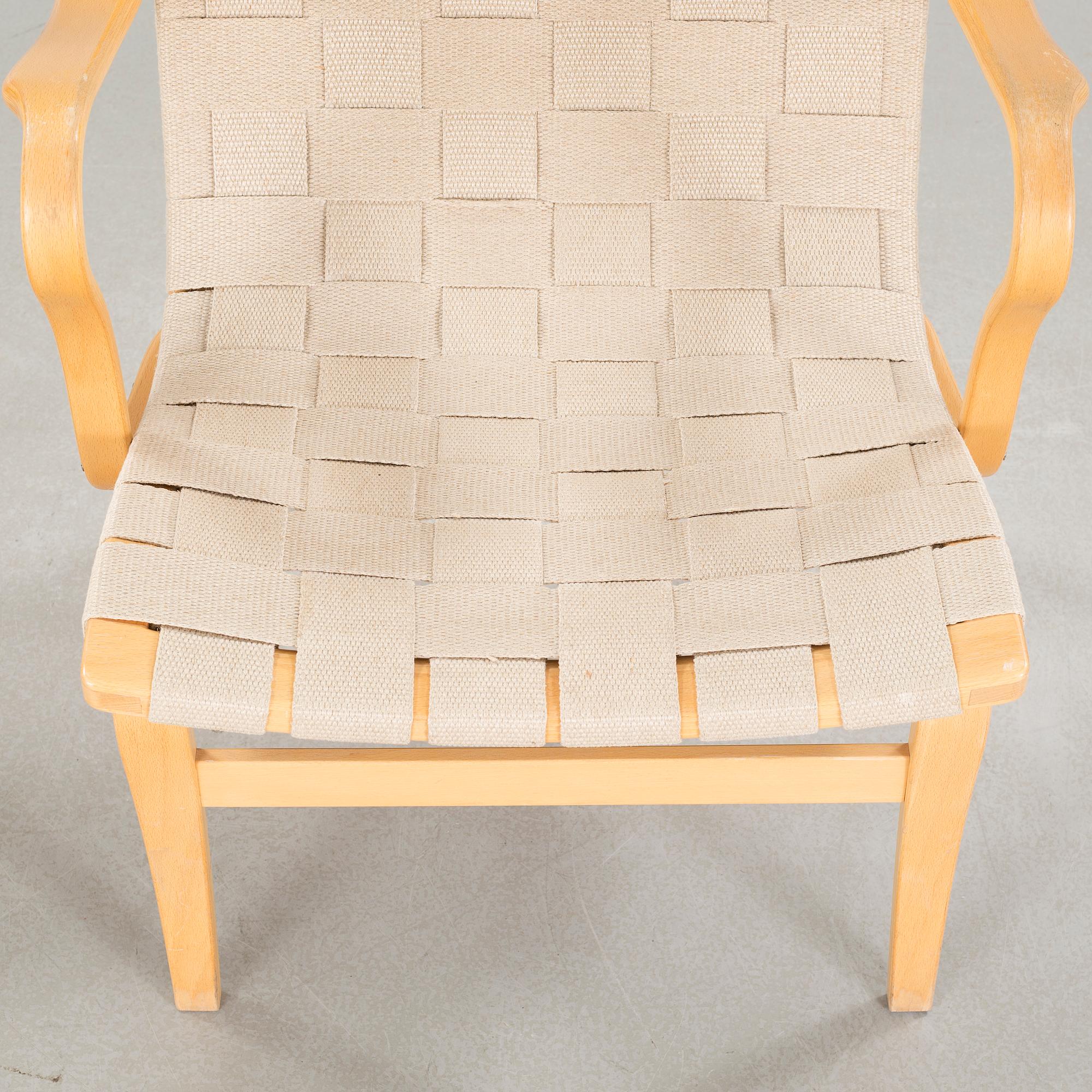 BRUNO MATHSSON, fåtöljer, ett par, "Eva", Dux, sent 1900-tal.