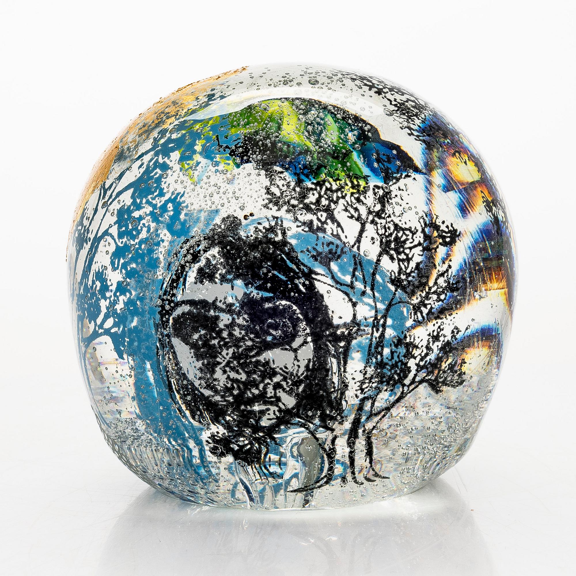 Sini Majuri, unique, glass sculpture "When the Northern Lights Were Visible During the Day" signed 2023.
