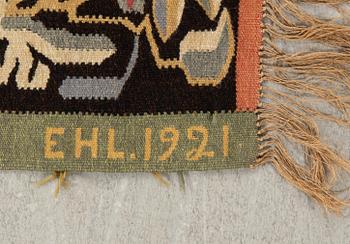 Banner dated 1921, flame technique, approximately 60x150 cm.