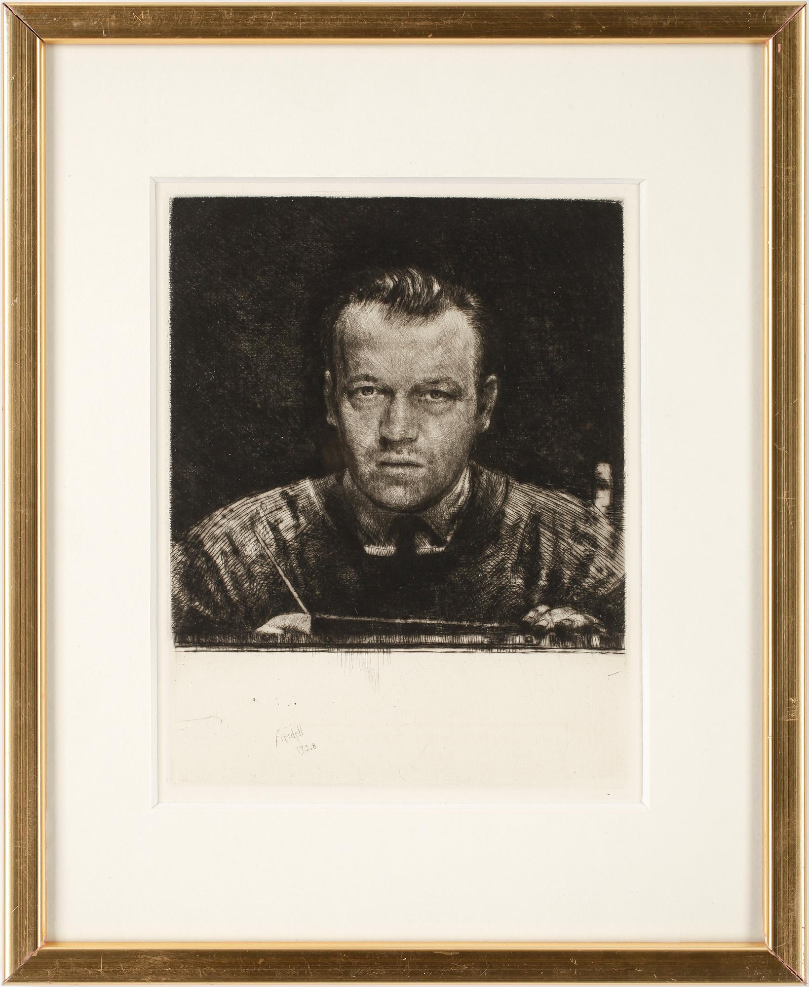 AXEL FRIDELL, etsning, signerad och daterad 1928 i plåten.