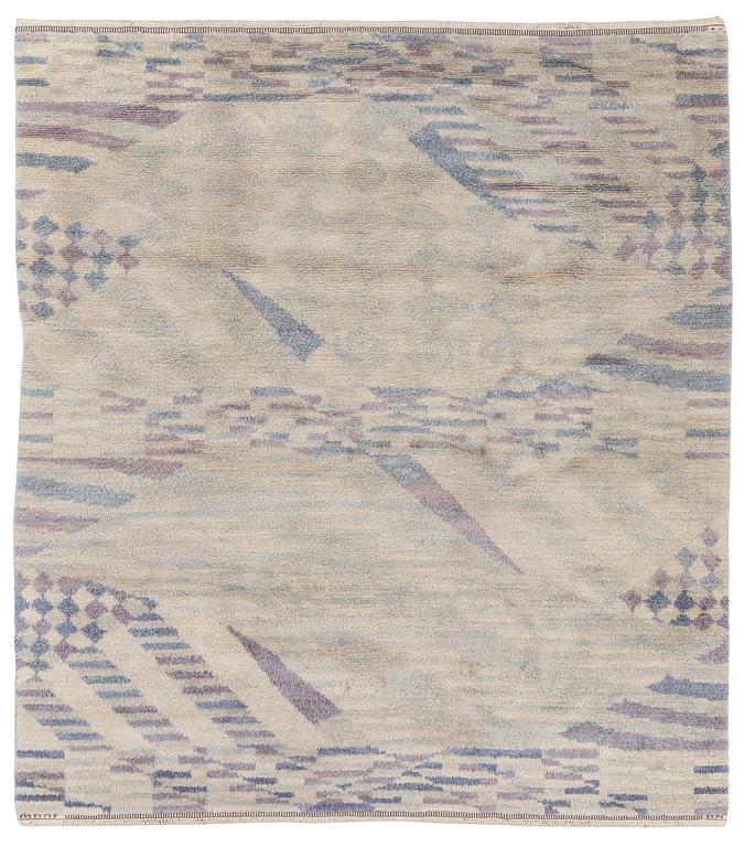 Barbro Nilsson, a carpet, 'Sandbotten', knotted pile, c. 215  x 186 cm, signed AB MMF BN.