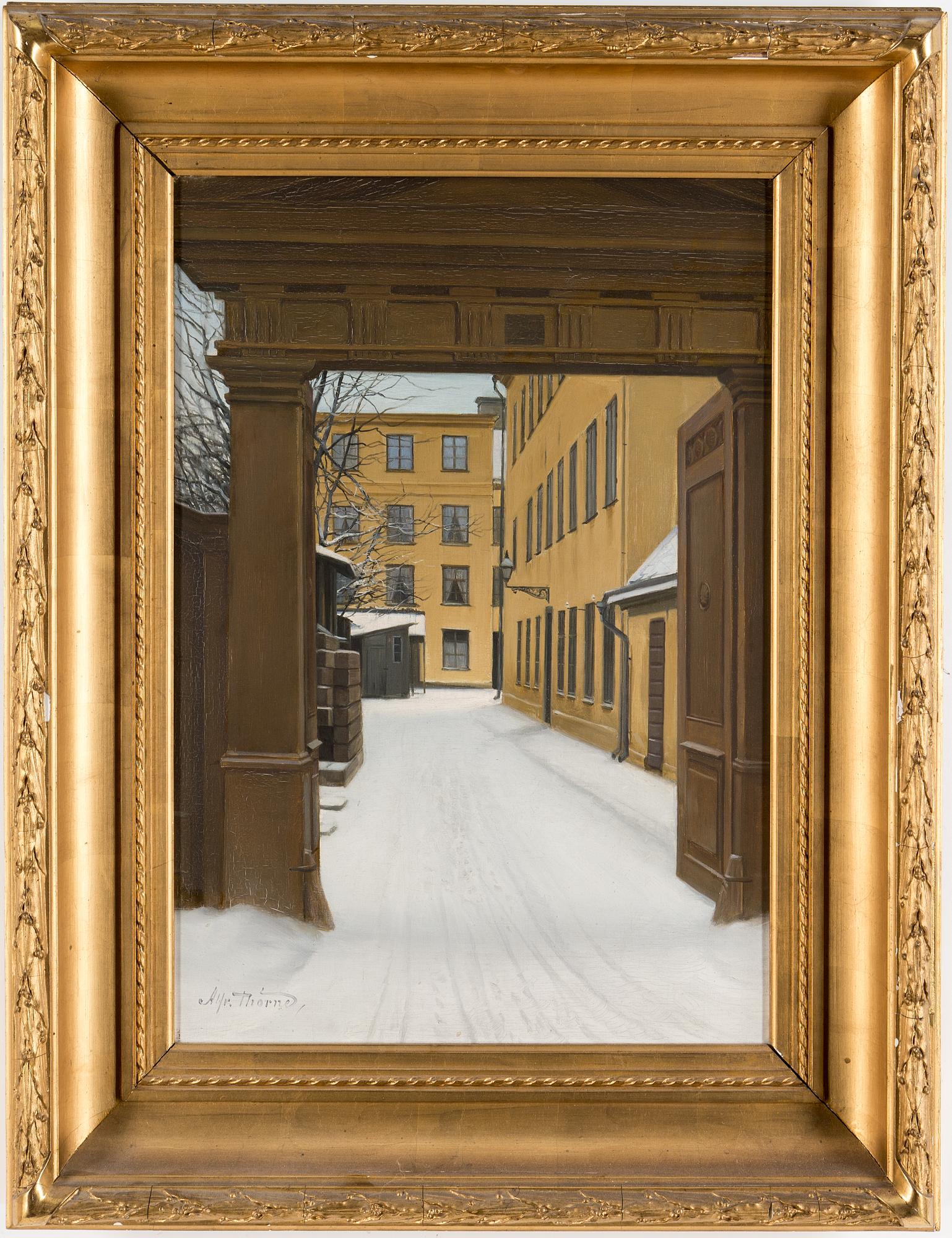 ALFRED THÖRNE, olja på duk. Signerad.