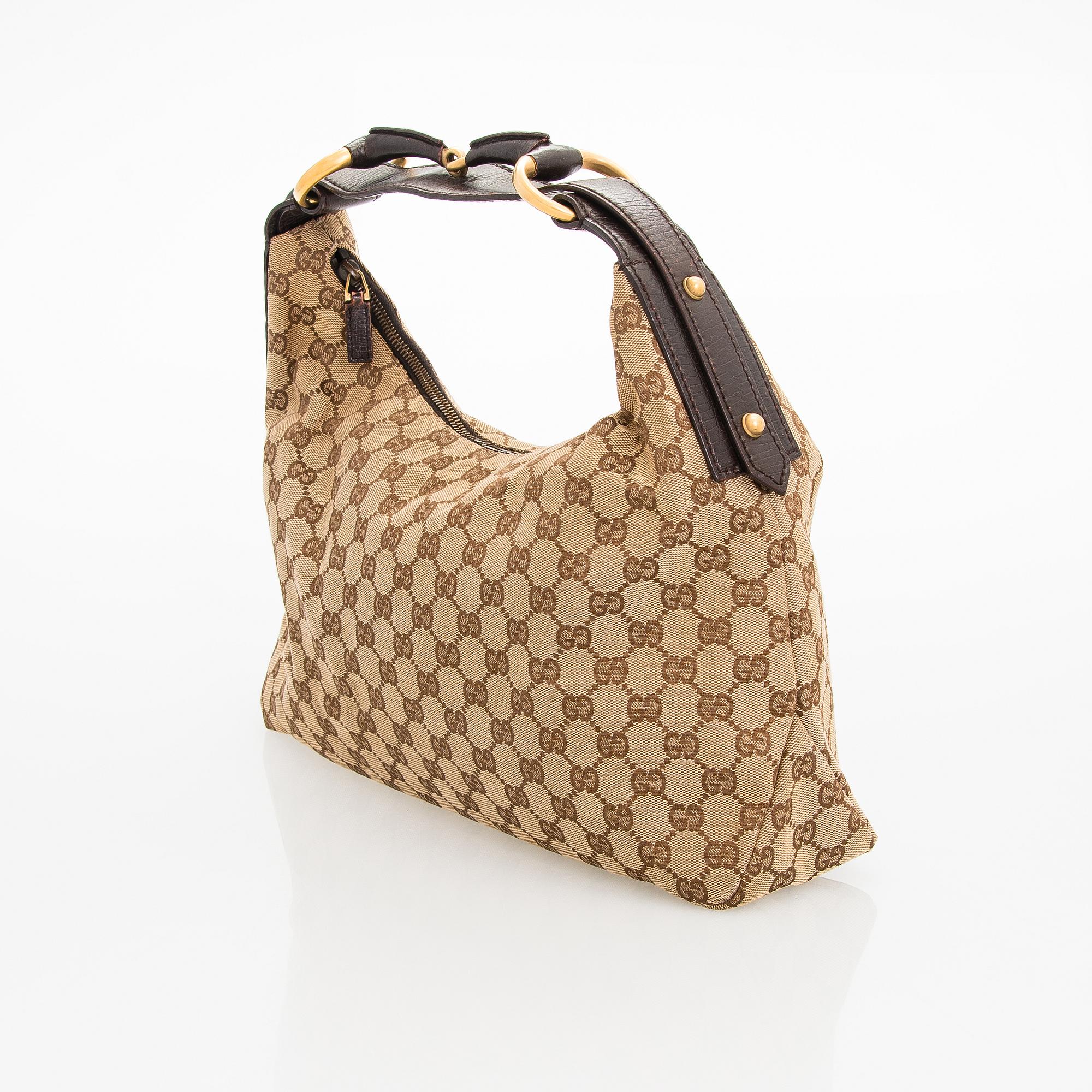 Gucci, a 'Horsebit Guccissima Canvas Hobo Bag'.