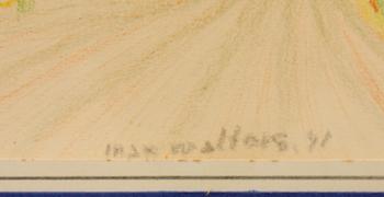 MAX WALTER SVANBERG, litografi och teckningar, 2 st, sign, dat 41 resp 53.