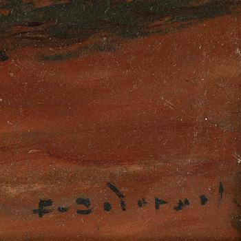 OKÄND KONSTNÄR, 2 st, olja på pannå, omkring 1900-talets mitt.