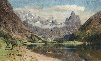 205. Adelsteen Normann, Landscape with a fjord.