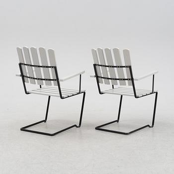 Arthur Lindquist, a pair of model 'A2' chairs, Grythyttan Stålmöbler.