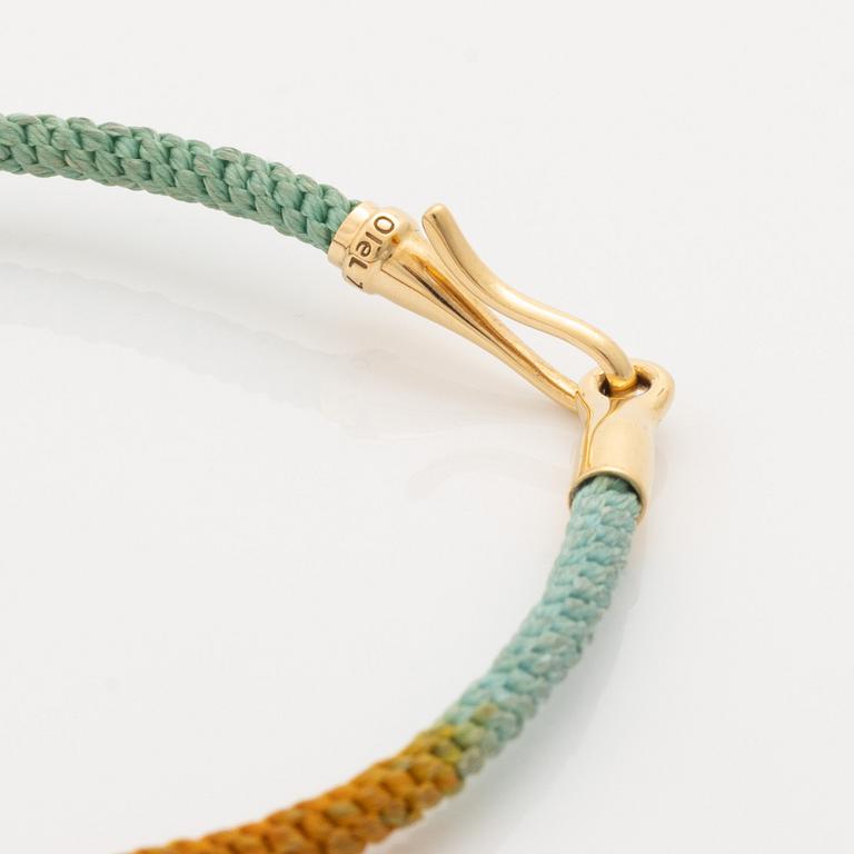 Ole Lynggaard, "Life bracelet", armband textil, spänne i guld, 18K.