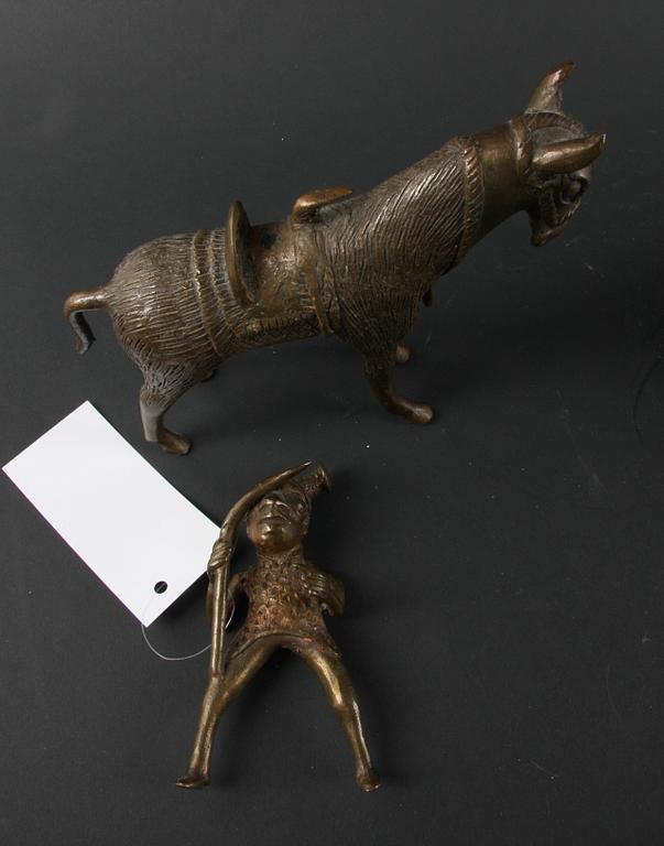 FIGURINER, 2 st, brons/metall.