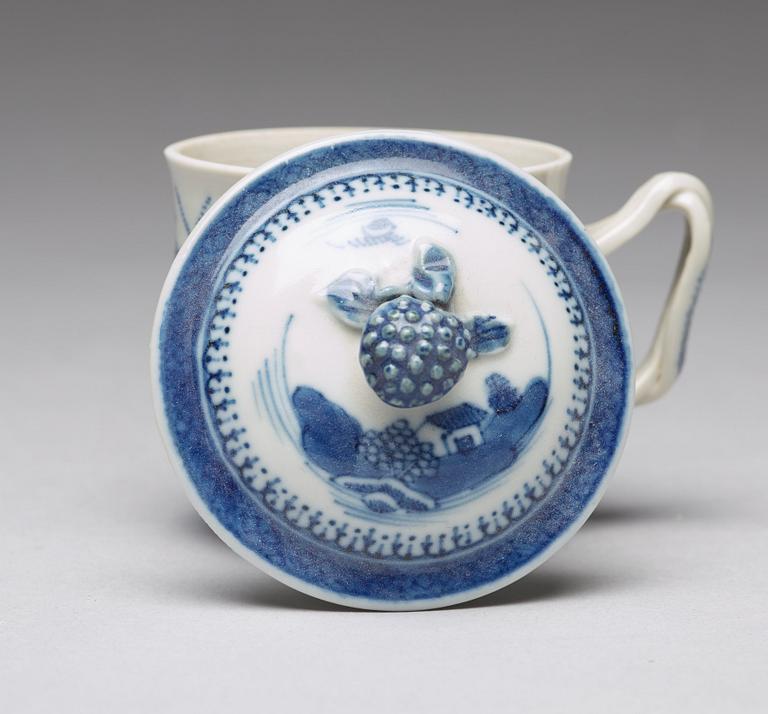 A set of ten blue and white custard cups with covers, Qing dynasty, Qianlong (1736-95).