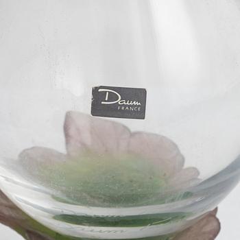 A glass decanter, Daum, France, signed.