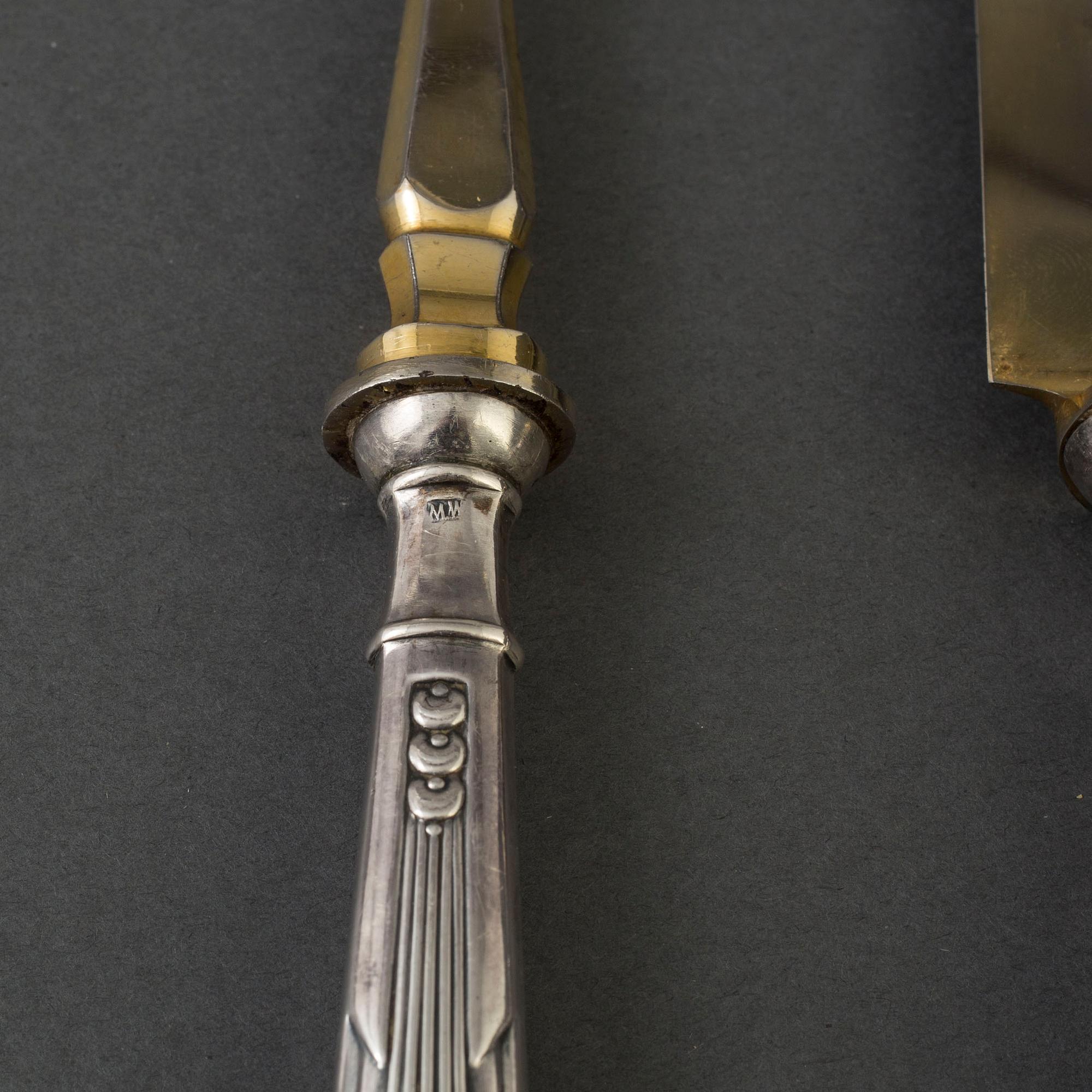 TRANCHERBESTICK, silver, mästarstämpel MM, St Petersburg, Ryssland, 1908-1926.