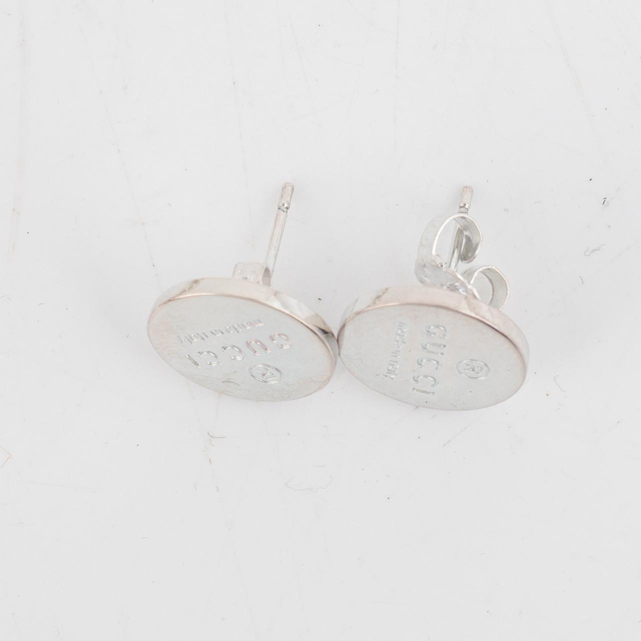 Gucci, armband samt örhängen, silver.