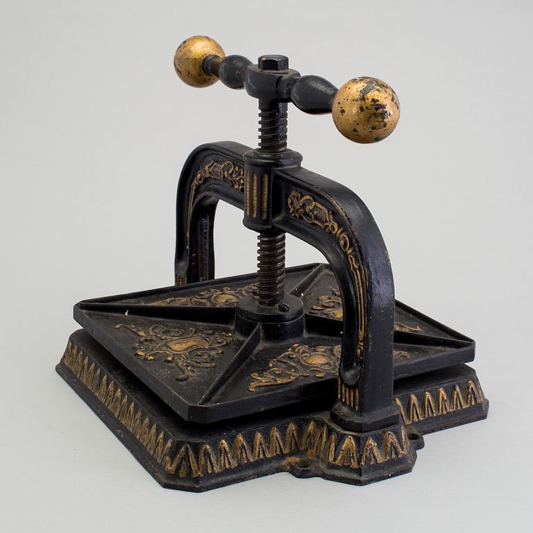VÄXTPRESS, gjutjärn, omkring år 1900.