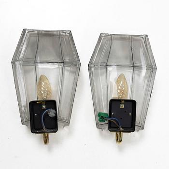 Vägglampor, ett par, Glashütte Limburg, 1900-tal.