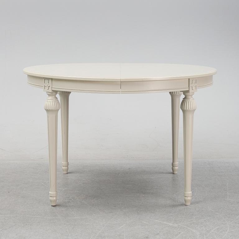A Gustavian style dining table, end of the 20th Century.