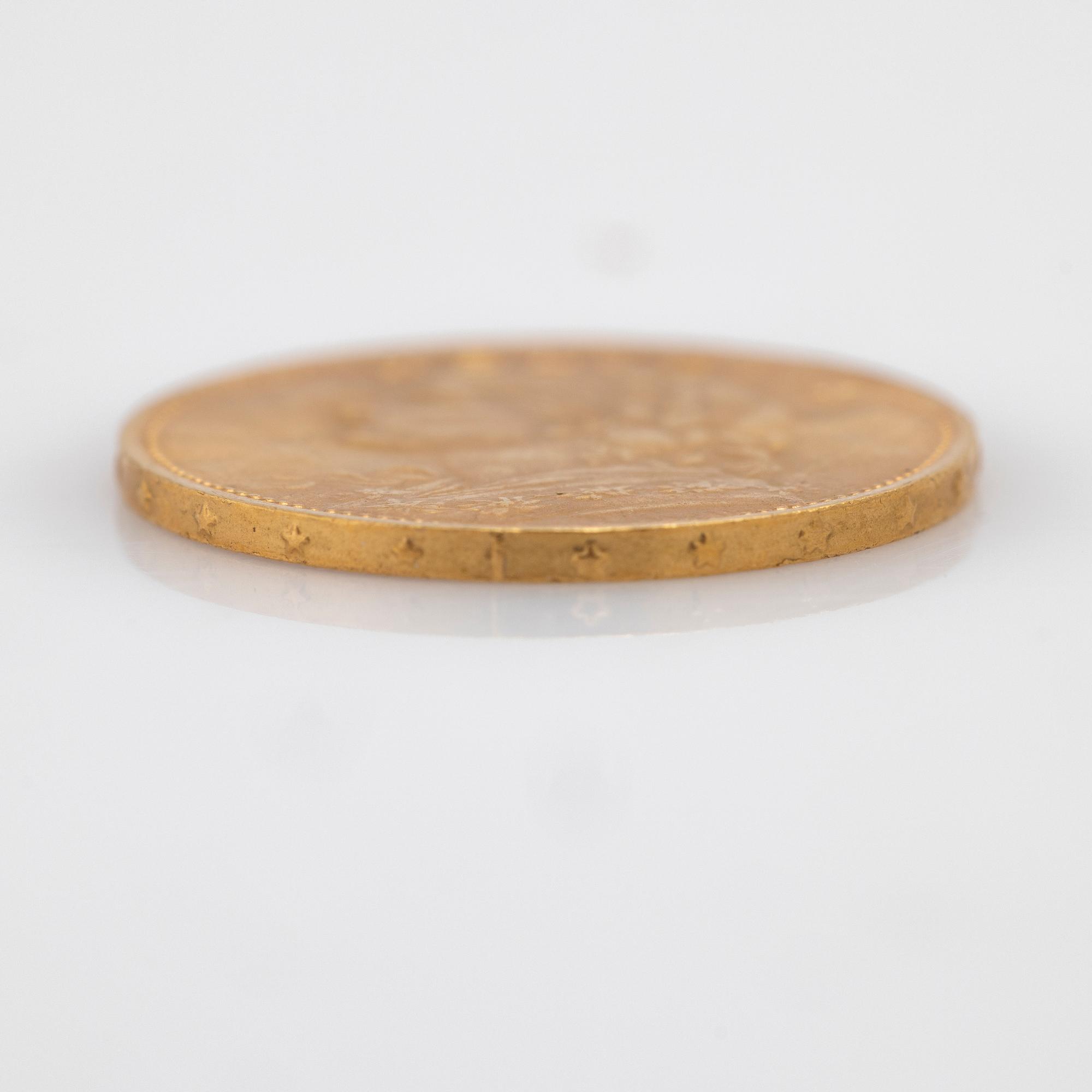 Gold coin Switzerland, 20 Franc, 1922.