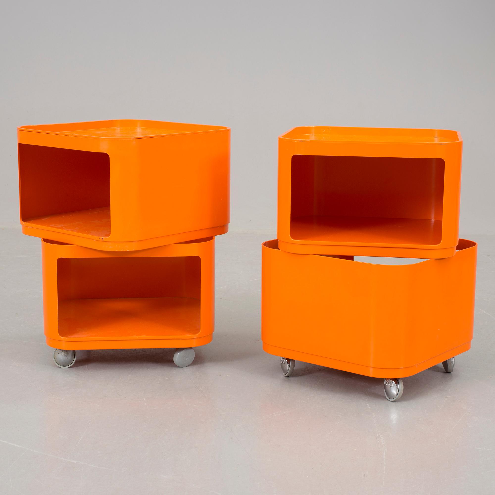 SÄNGBORD, ett par, plast, "Componibili", Anna Castelli-Ferrieri, Kartell, Husqvarna.
