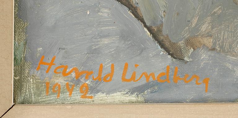 HARALD LINDBERG, olja på pannå, signerad.