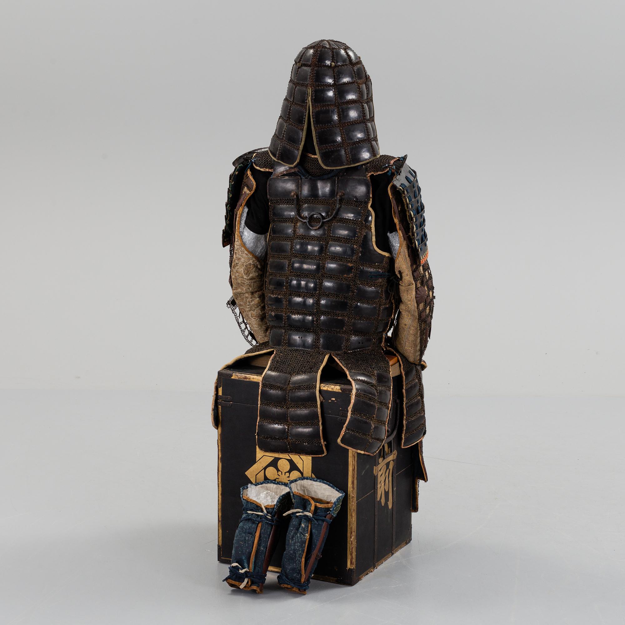 A Japanese suit of armor in the Tatami-Gusoho style, presumably mid Edo period.