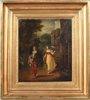 OKÄND KONSTNÄR, olja på pannå, 1800-tal.