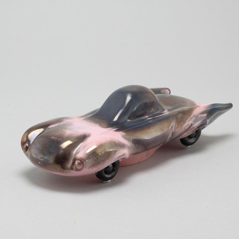 A glass sculpture by Olle Bronzén for Kosta Boda, limited edition 300, signed.