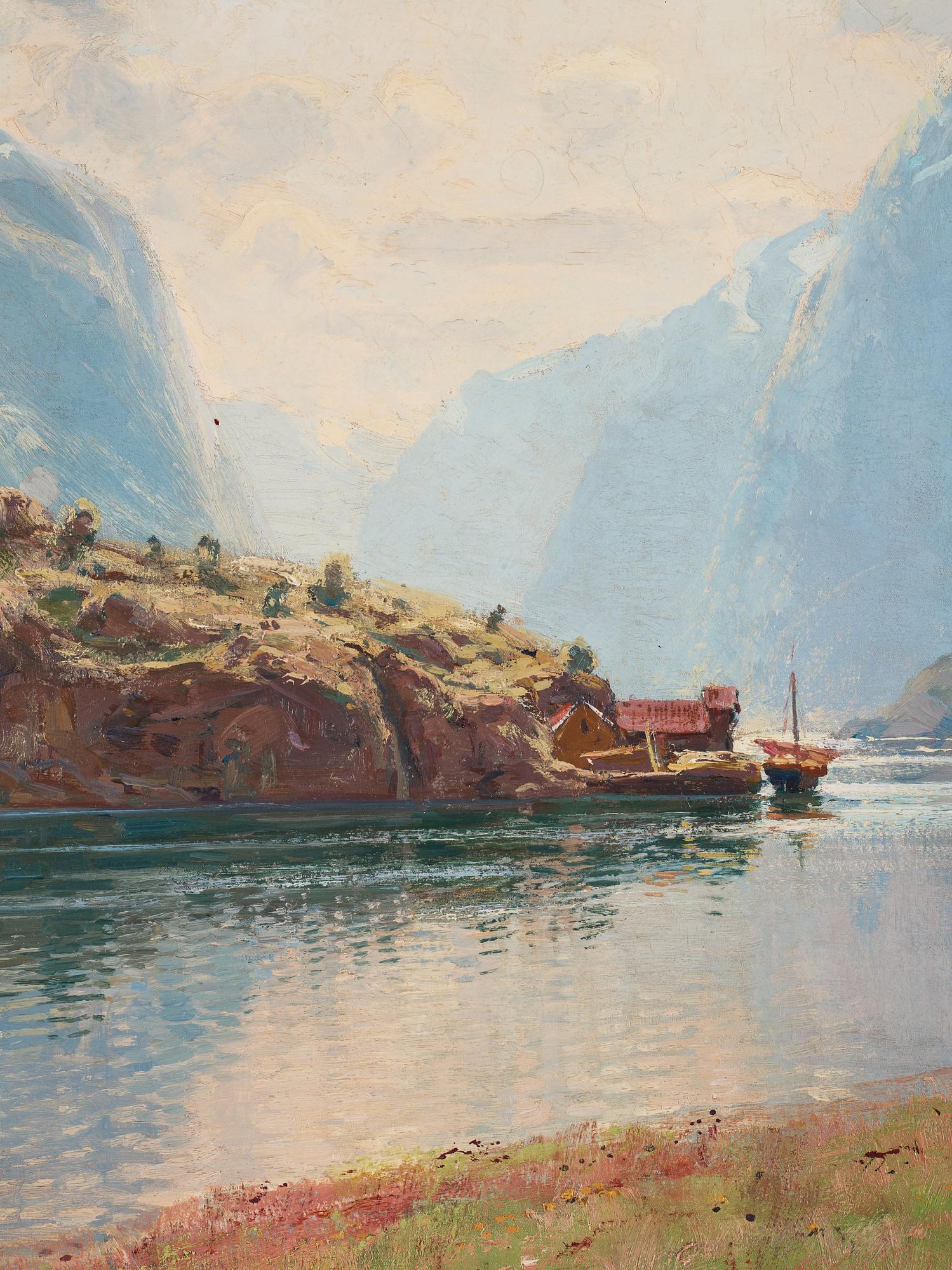 Hans Andreas Dahl, Scene from a Norwegian fjord.