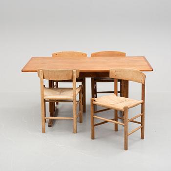 BORD samt STOLAR, 4 st, "Shaker", Børge Mogensen, 1900-talets andra hälft.