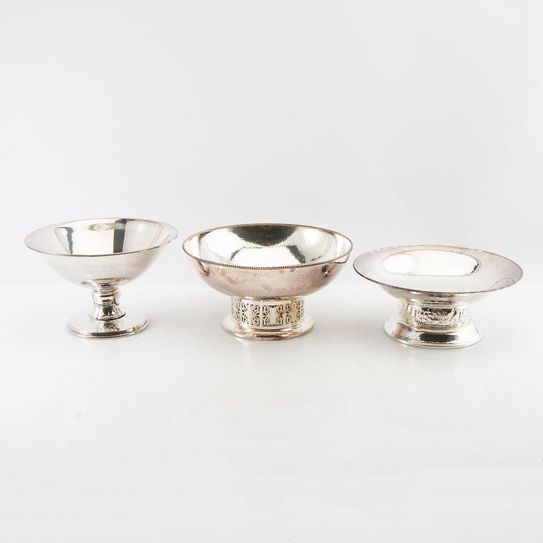 Bowls 3 pcs of silver plate, including GAB, first half of the 20th century.