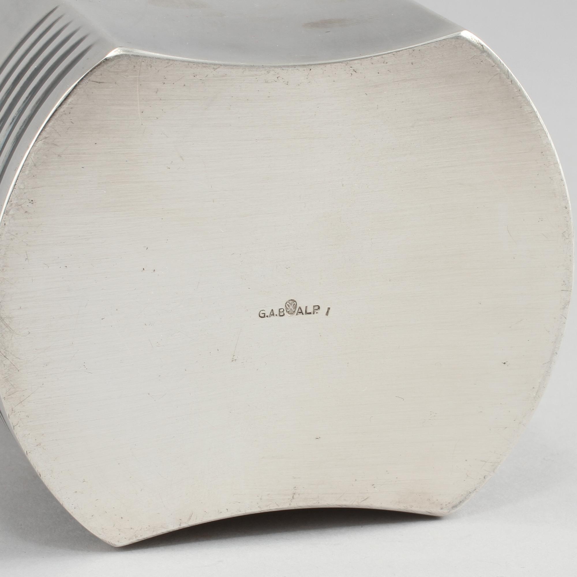 SHAKER, nysilver, Folke Ahrström, GAB, Stockholm, 1900-talets första hälft.