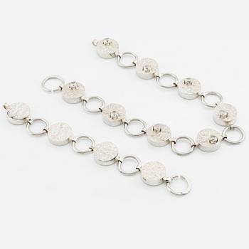 Necklace and bracelet, Ceson, silver, Gothenburg 1969 and 1970.