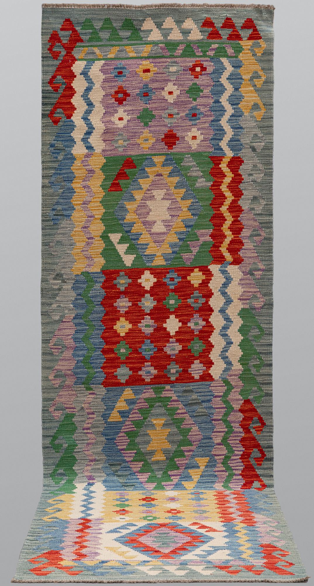 Gallerimatta, Kelim, ca 285 x 85 cm.