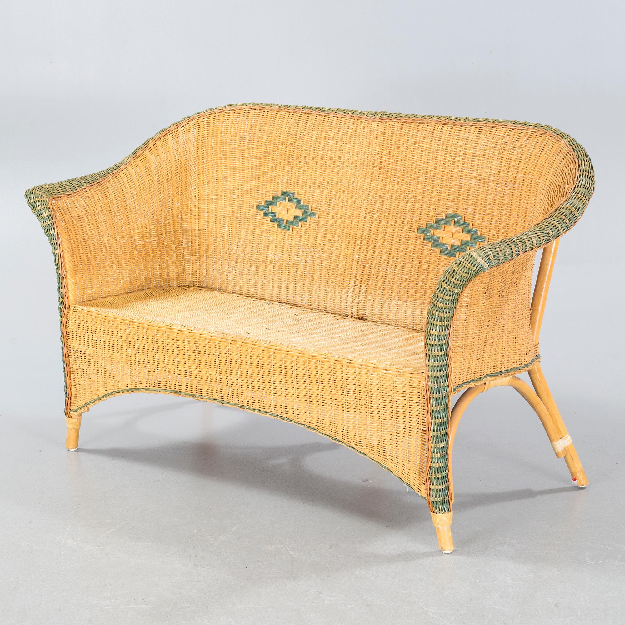 A set of rattan furniture from Bruka, Stockholm, second half of the 20th century.
