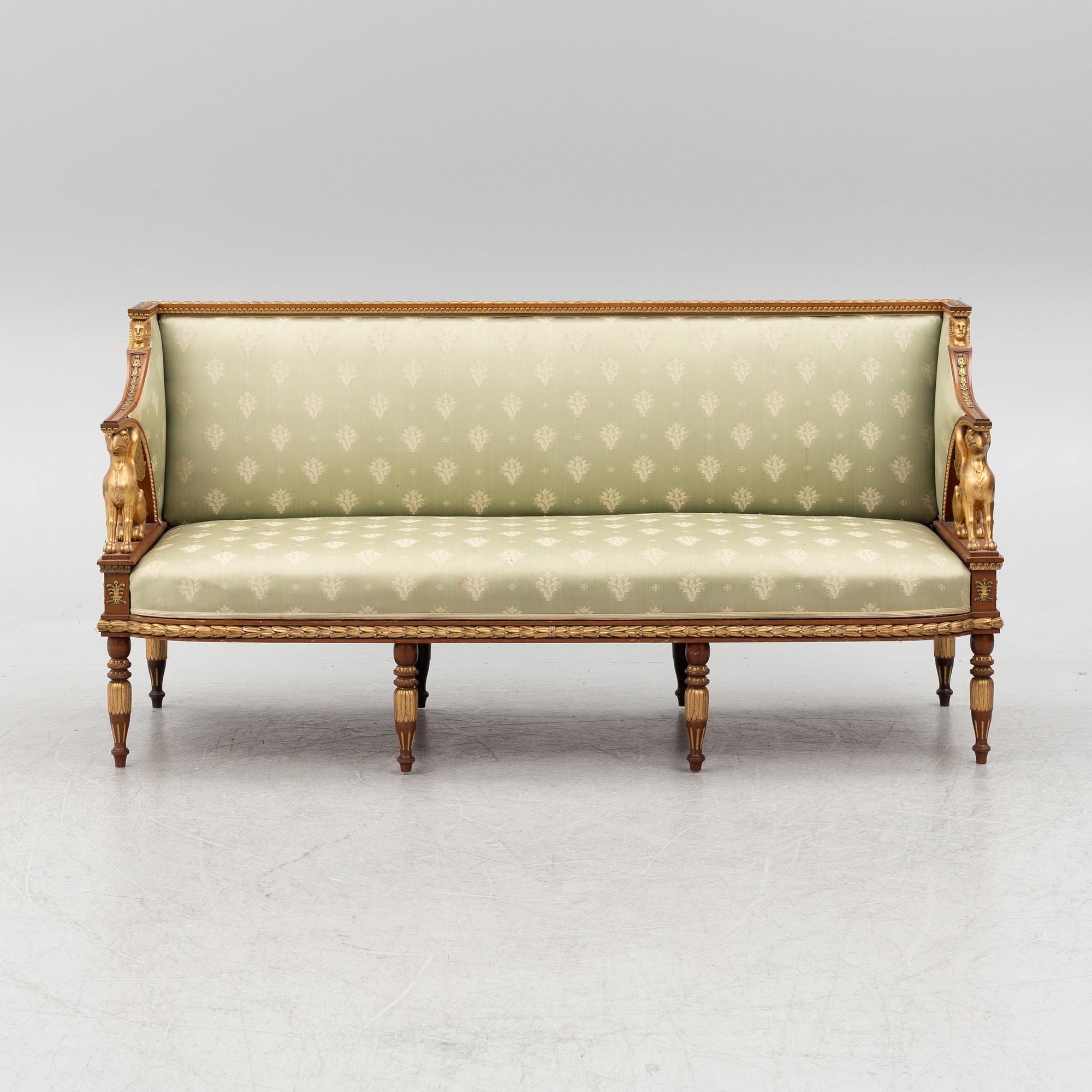 An Empire style sofa, first half of the 20th century.