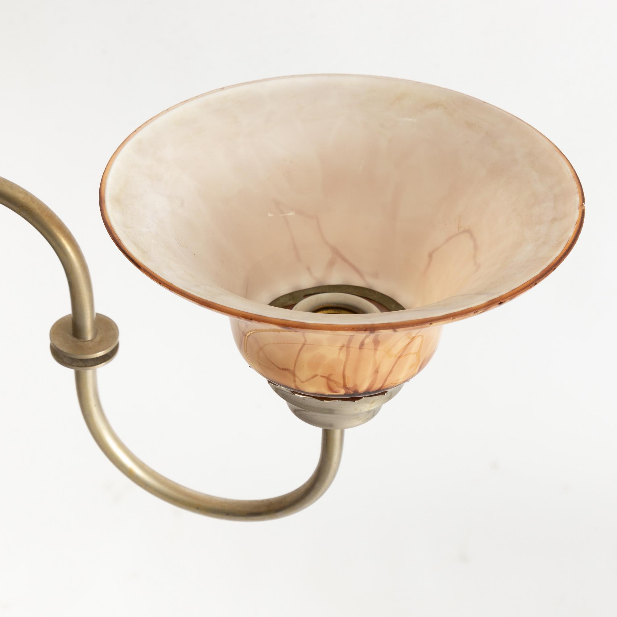 Harald Notini, a ceiling lamp model "6317", Swedish Grace, Arvid Böhlmarks Lampfabrik, Stockholm, 1920s.