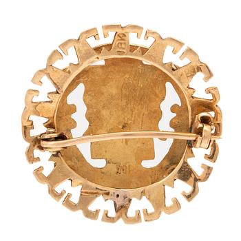 Brosch 18K guld Sydamerika.