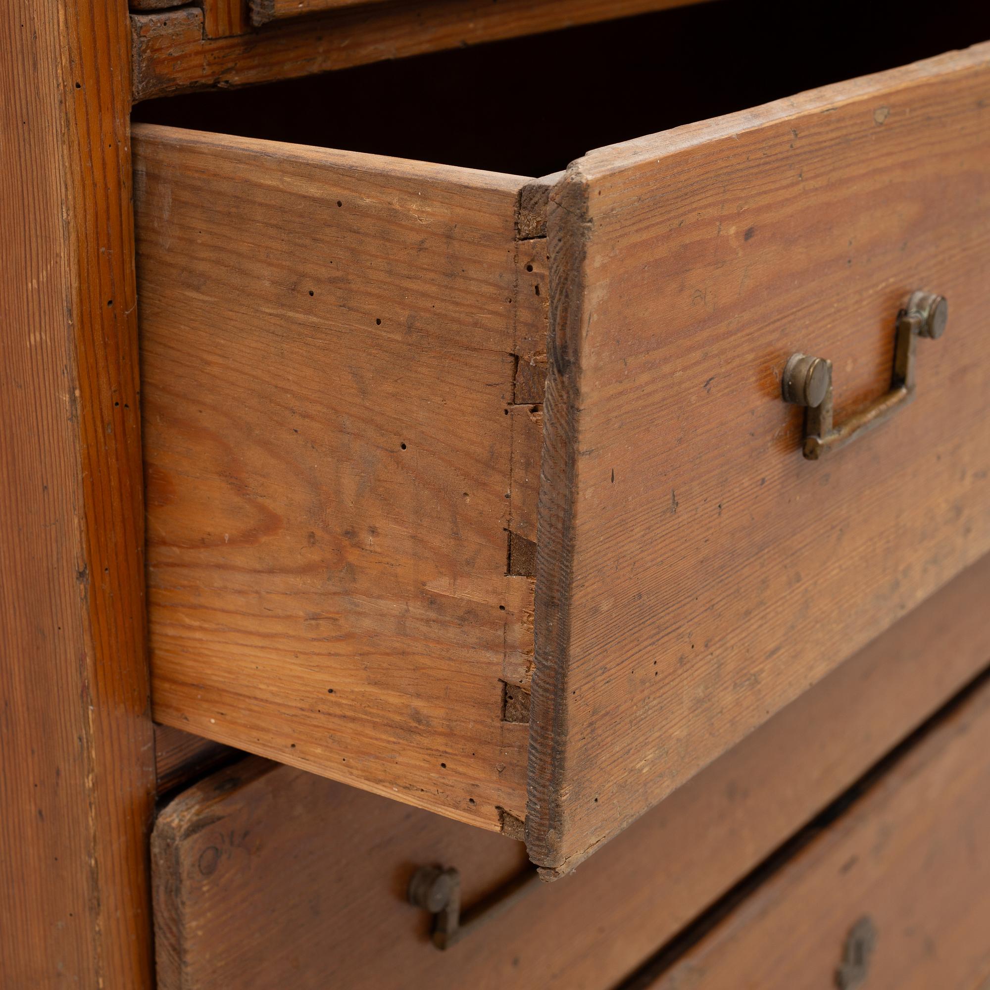 A two-part writing cabinet, around 1800.