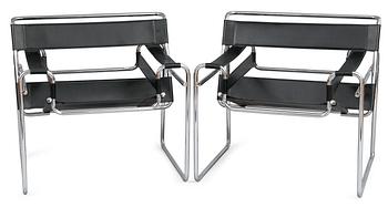 668. Marcel Lajos Breuer, A PAIR OF THREE ARMCHAIRS.