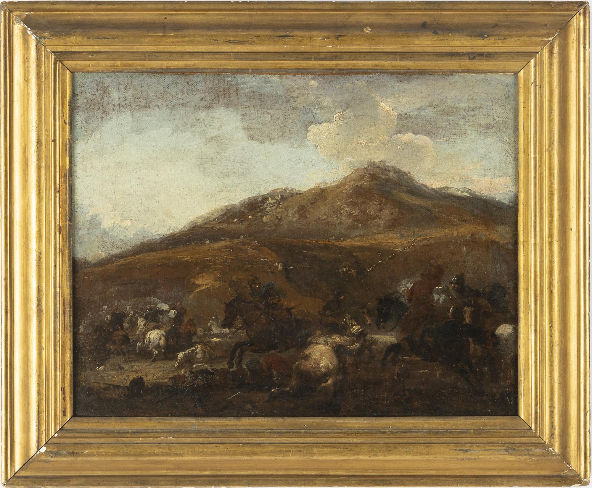 Jacques Courtois kallad Le Bourguignon, circle of, oil on canvas.
