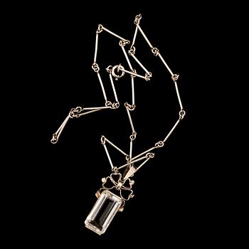 HÄNGSMYCKE, silver och bergkristall, Stigbert, Stockholm, 1947.