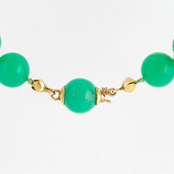 Chrysoprase bead necklace.