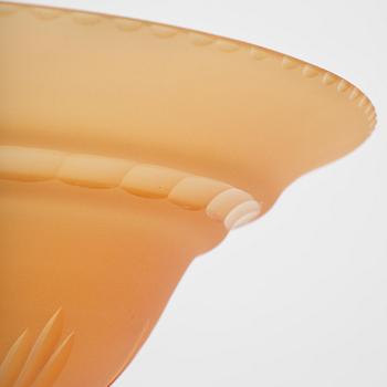 Edward Hald, a pair of ceiling lamps, Orrefors, 1930s.