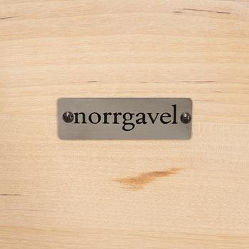 A birch bar stool and an oak stool, Norrgavel.