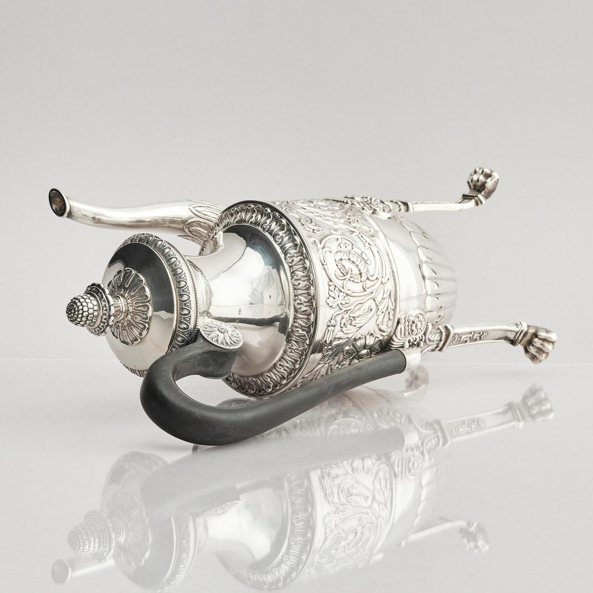 Adolf Zethelius, kaffekanna, silver, Stockholm 1832. Empire.