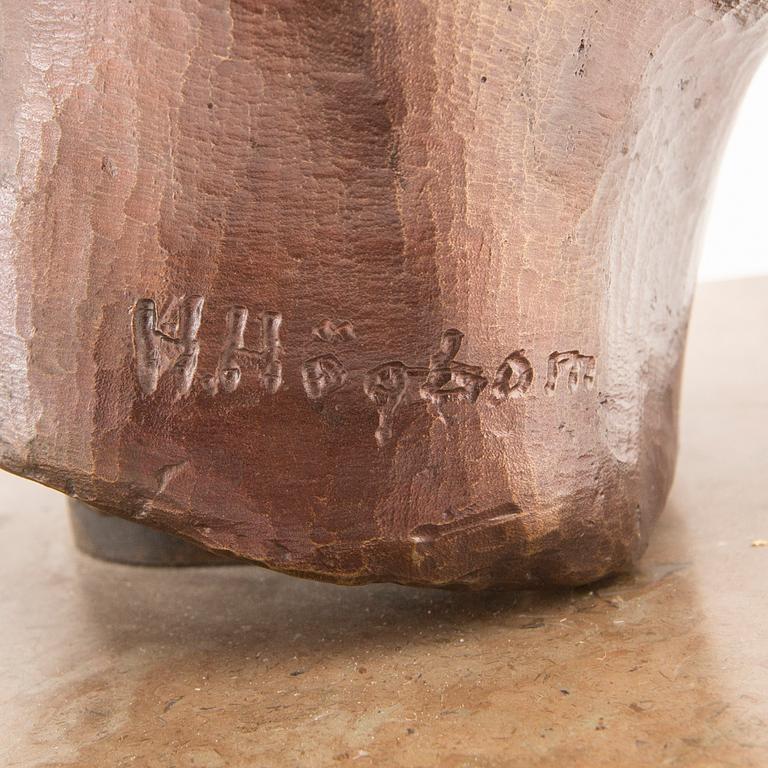 Helge Högbom, skulptur, brons, signerad.