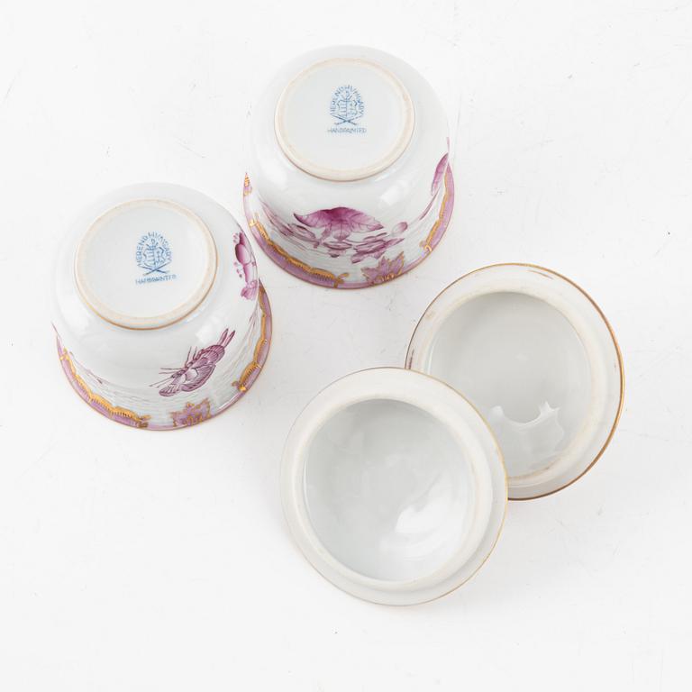 A set of 15 Herend custard cups with covers, 20th Century.