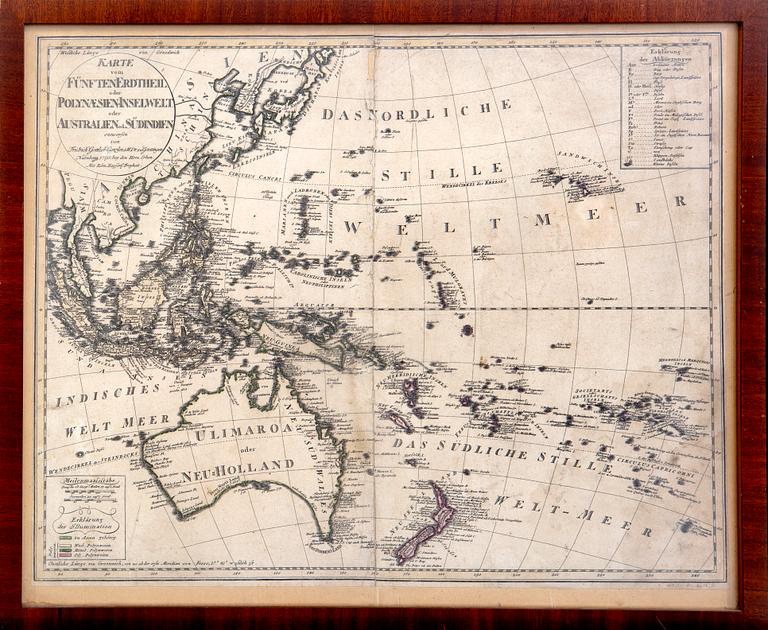 Fridrich Gottlieb Canzler , map 1795 "Karte vom Fünftenerdtheil oder Polynaesien-Inselwelt...".