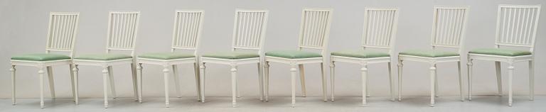 STOLAR, 8 st, gustaviansk stil, 1900-talets slut.
