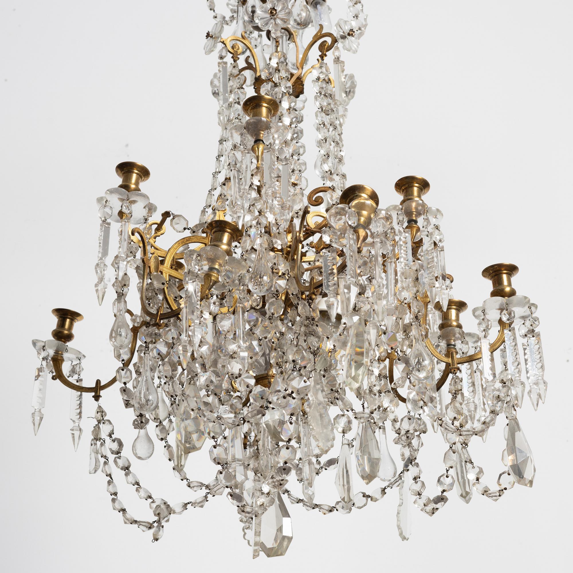 Ljuskrona, omkring år 1900. Oscariansk.