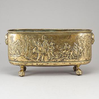 A 19th century brass jardiniere.